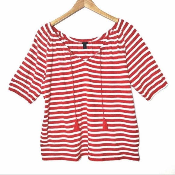 2/$20 J.Crew black tag nautical striped top tassel - Picture 1 of 3